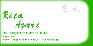 rita azari business card